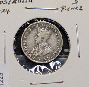 Australia 1924 3 Pence Kangaroo animal Moorhen  191223 combine shipping