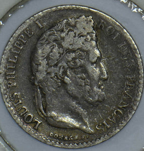 France 1834 Louis Phillipe I 1/4 Franc 290583 combine shipping