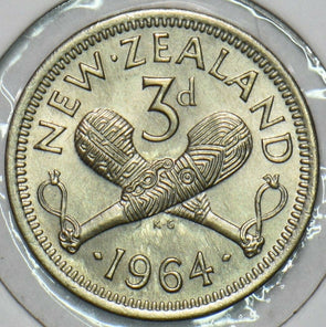 New Zealand 1964 3 Pence 297554 combine shipping