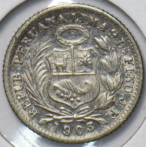 Peru 1903 1/2 Dinero 293837 combine shipping