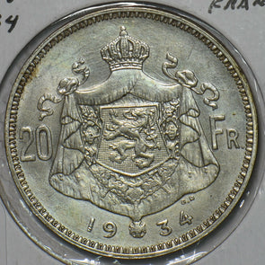 Belgium 1934 20 Francs 296758 combine shipping