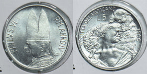 Vatican 1966 AH 1327//4H 5 Lire 198655 combine shipping