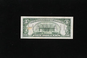 US 1934 A $5 VF+ Federal Reserve Notes hawaii overprint RC0684 combine shipping