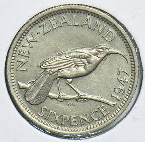 New Zealand 1947 6 Pence Bird animal 197891 combine shipping