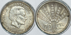 Uruguay 1954 20 Centesimos 198500 combine shipping