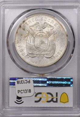 Ecuador 1944 Mo 5 Sucres Eagle animal PCGS MS 65 PC1318 combine shipping