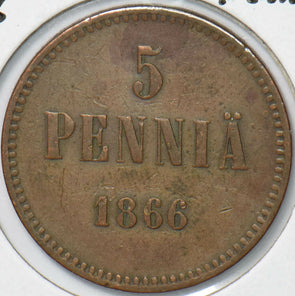 Finland 1866 5 Pennia  291031 combine shipping