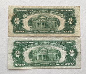 1928G 2 Dollars Lot of 2 FVF,VF RC0371 combine shipping
