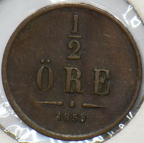 Sweden 1858 1/2 Ore 150849 combine shipping