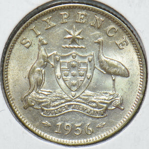 Australia 1956 6 Pence Kangaroo animal Emu 192746 combine shipping