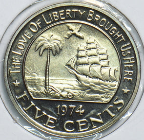 Liberia 1974 5 Cents Elephant animal Proof 198388 combine shipping