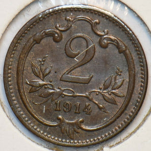 Austria 1914 2 Heller 151219 combine shipping