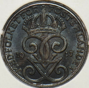 Sweden 1947 2 Ore UNC 295364 combine shipping