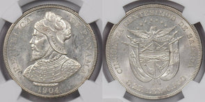 Panama 1904 50 Centesimos silver NGC MS62 NG1567 combine shipping