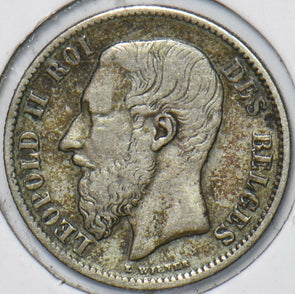 Belgium 1886 50 Centimes Lion animal 195294 combine shipping