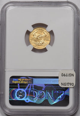 1989 $5 1/10oz Gold Eagle American Liberty NGC MS69 NG1790