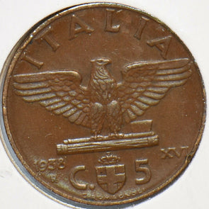 Italy 1938 5 Centesimi Eagle animal 150861 combine shipping