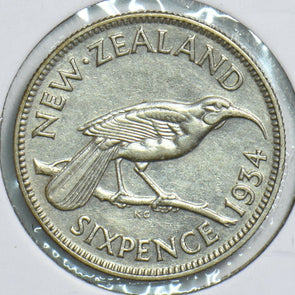 New Zealand 1934 6 Pence Bird animal 197903 combine shipping