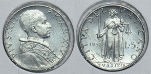 Vatican 1952 5 Lire 198670 combine shipping
