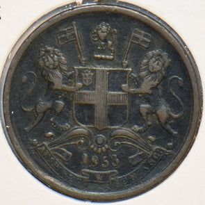 India British 1853 1/2 Pice Lion animal East India Company 194944 combine shippi