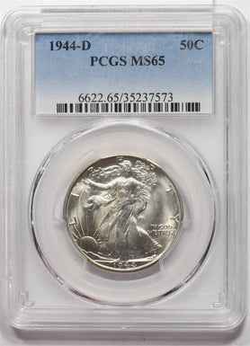 1944-D Walking Liberty Half Dollar 90% silver PCGS MS65 PC1615