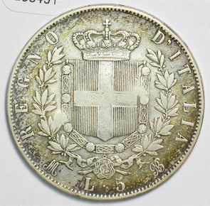 Italy 1873 5 Lire 298491 combine shipping