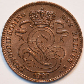 Belgium 1907 Cent Lion animal 294888 combine shipping