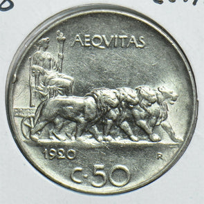 Italy 1920 50 Centesimi Lionanimal 298586 combine shipping