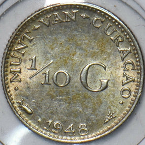 Netherlands 1948 1/10 Gulden Curacao 151561 combine shipping