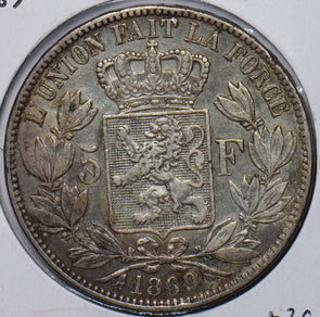 Belgium 1869 5 Francs Lion animal 490678 combine shipping
