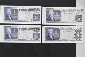 US 1989 A-97B USDA $5 Food Coupons Lot of 9 w/Booklet Tabs RC0719 combine shipp
