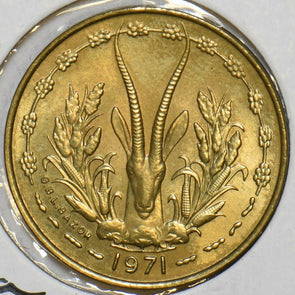 West African States 1971 5 Francs Gazelle animal 196797 combine shipping