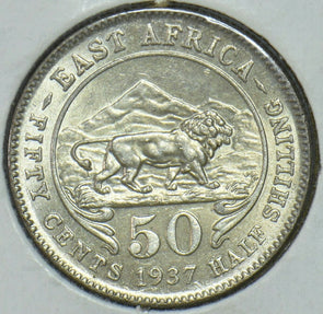 East Africa 1937 50 Cents Lion animal 290752 combine shipping