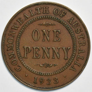 Australia 1933 Penny 240756 combine shipping