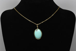 14K Gold Turquoise Pendant 4.3g RG0186