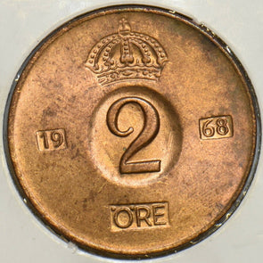 Sweden 1968 2 Ore BU 903998 combine shipping