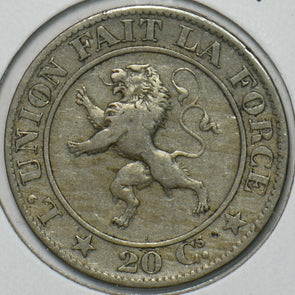 Belgium 1861 20 Centimes Lion animal 151878 combine shipping