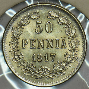 Finland 1917 50 Pennia Eagle animal UNC 298339 combine shipping