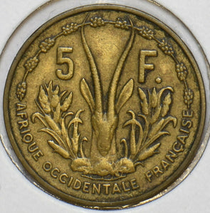 West African States 1956 5 Francs Gazelle animal France 903858 combine shipping