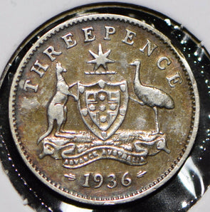 Australia 1936 3 Pence Kangaroo animal Emu  191341 combine shipping