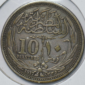 Egypt 1917 AH1333 10 Piastres 292706 combine shipping