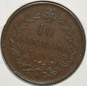 Italy 1866 10 Centesimi 297146 combine shipping