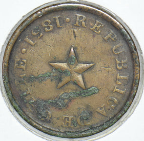 Chile 1851 1/2 Centavo 291174 combine shipping