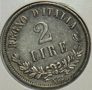 Italy 1863 2 Lire 491201 combine shipping
