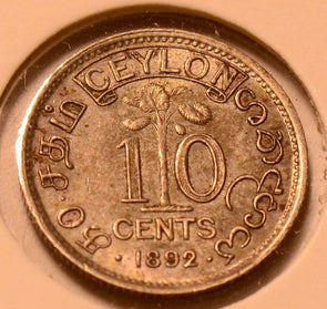 C0024 Ceylon 1892  10 Cents   combine shipping