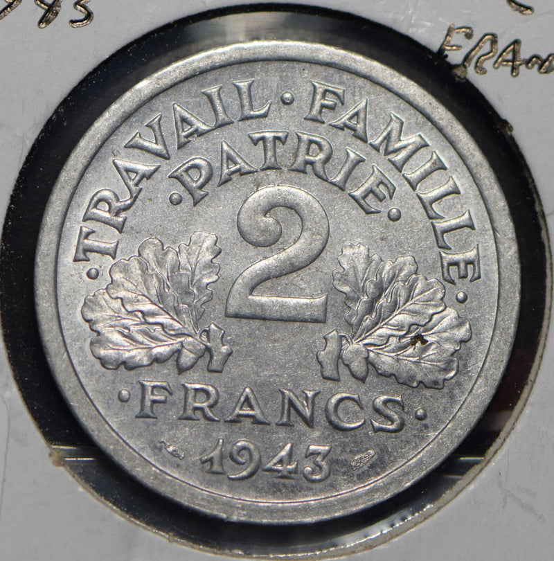 France 1943 2 Francs  291782 combine shipping