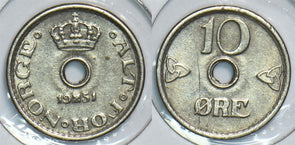 Norway 1951 10 Ore 153889 combine shipping