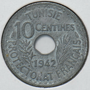 Tunisia 1942 AH1361 10 Centimes 294195 combine shipping