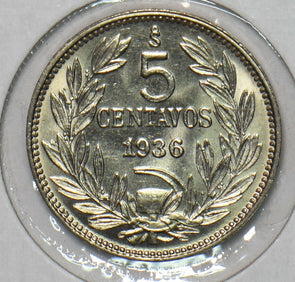 Chile 1936 5 Centavos Condor animal 296556 combine shipping
