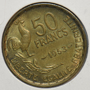 France 1953 50 Francs Rooster animal 297225 combine shipping